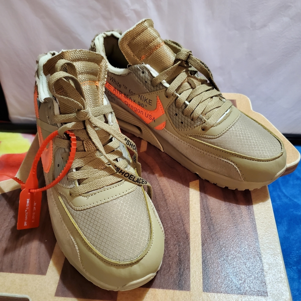 New-Off-White x Air Max 90 'Desert Ore Size 10.5